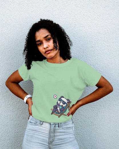 Chill Panda Crop T Shirt